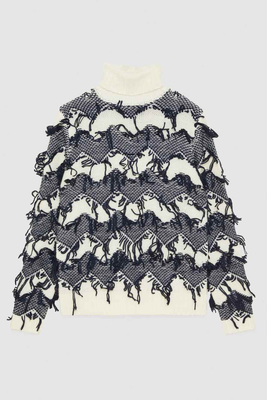 Wool blend turtleneck sweater, White, Patrizia Pepe