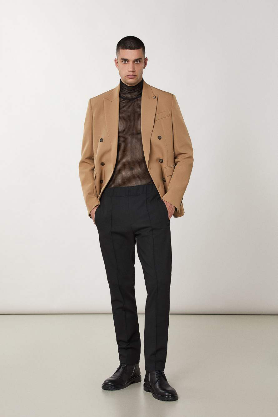 Pants with elastic waistband, Black, Patrizia Pepe