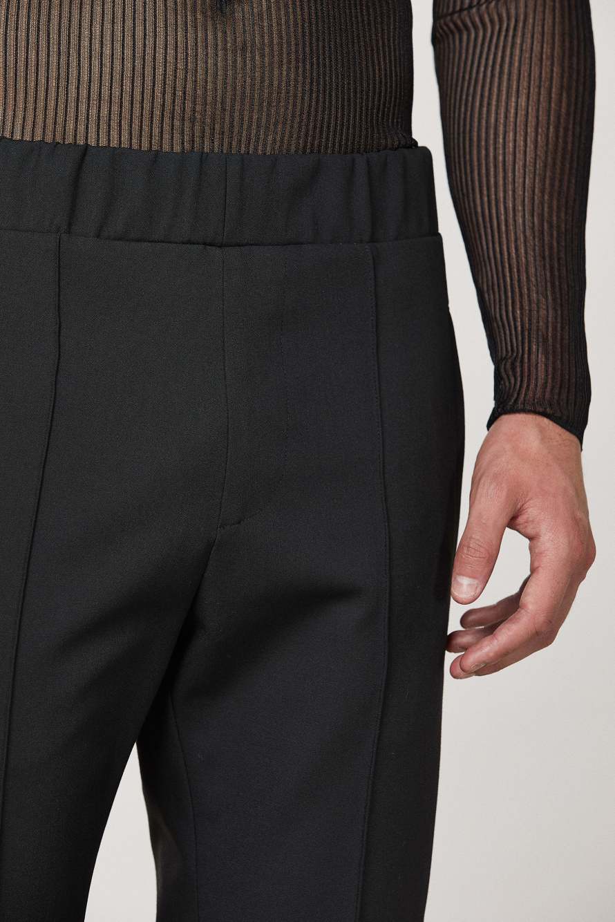 Pants with elastic waistband, Black, Patrizia Pepe