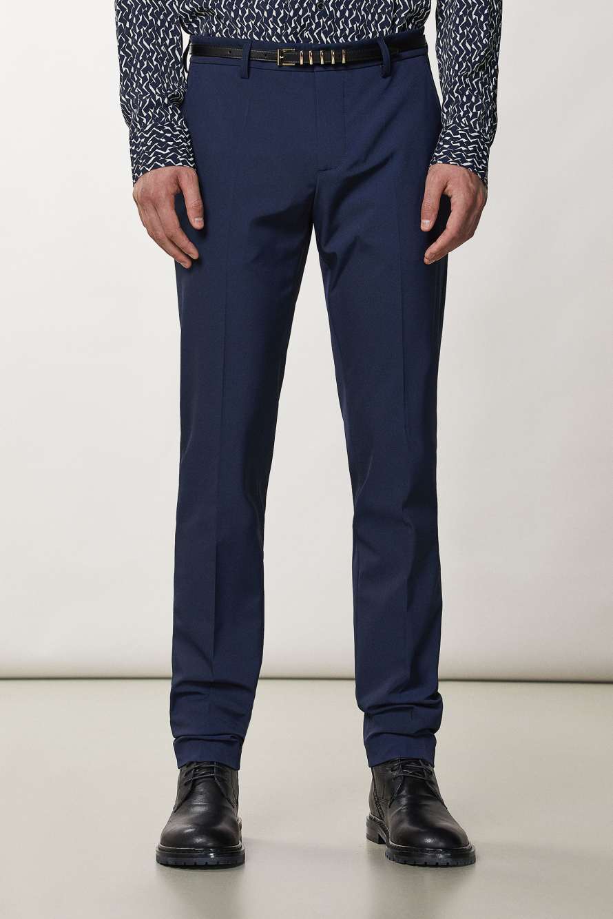 Slim gabardine pants, Blue, Patrizia Pepe