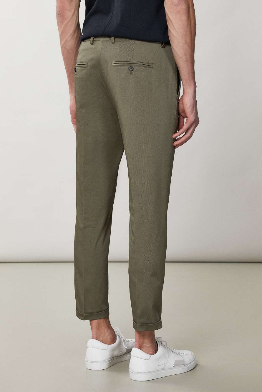 Slim-fit ankle-grazer pants, Green, Patrizia Pepe