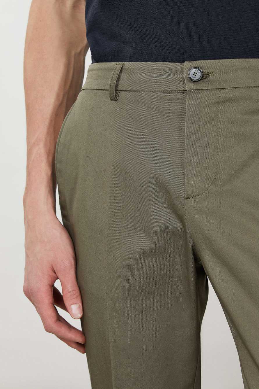 Slim-fit ankle-grazer pants, Green, Patrizia Pepe