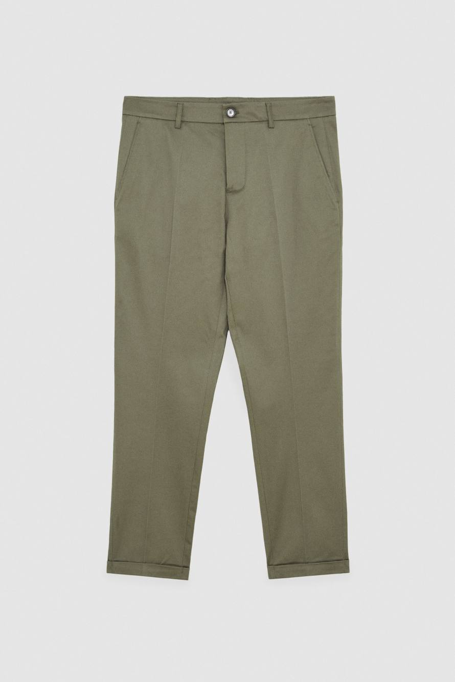 Slim-fit ankle-grazer pants, Green, Patrizia Pepe