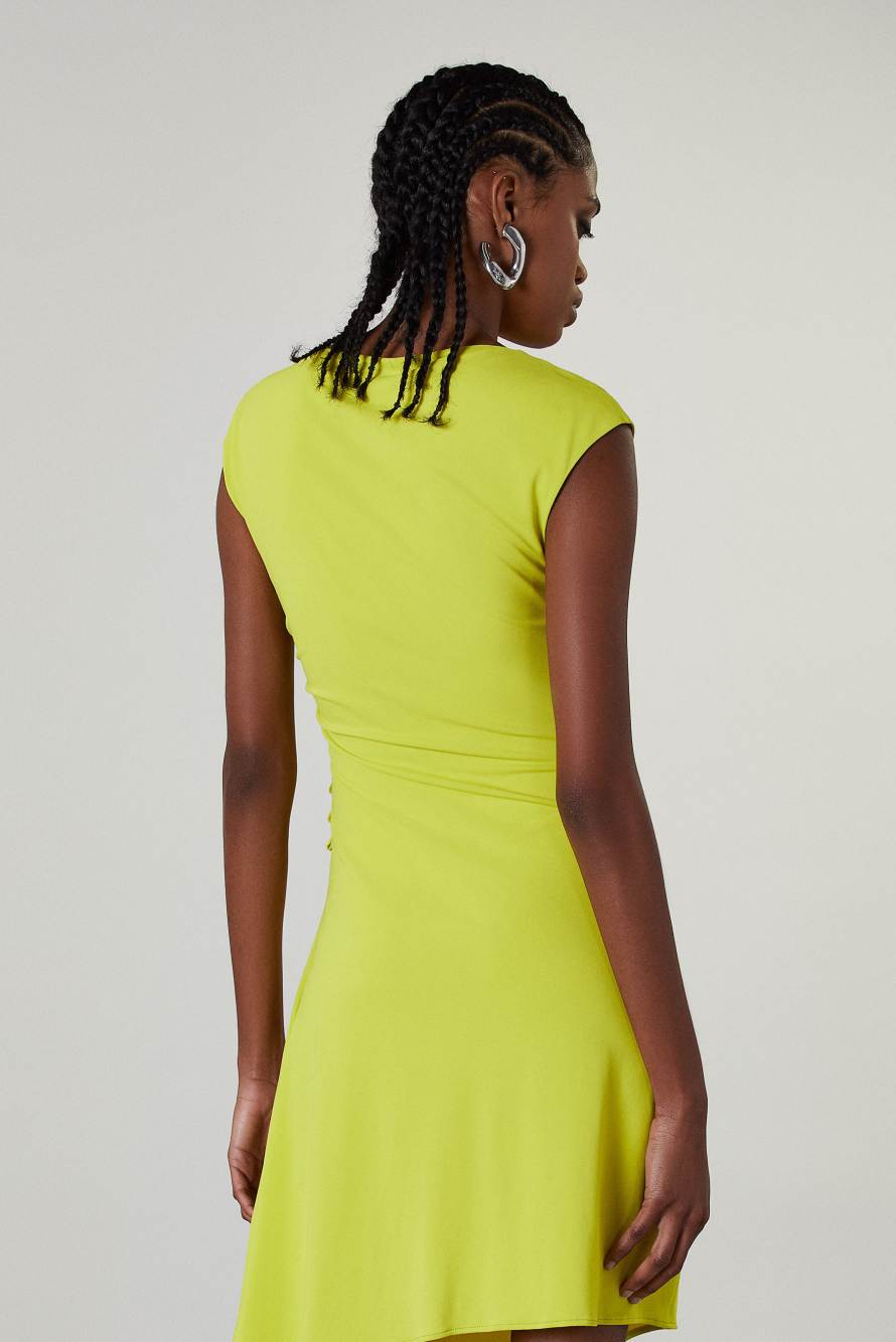 Vestito drappeggiato in jersey, Verde, Patrizia Pepe