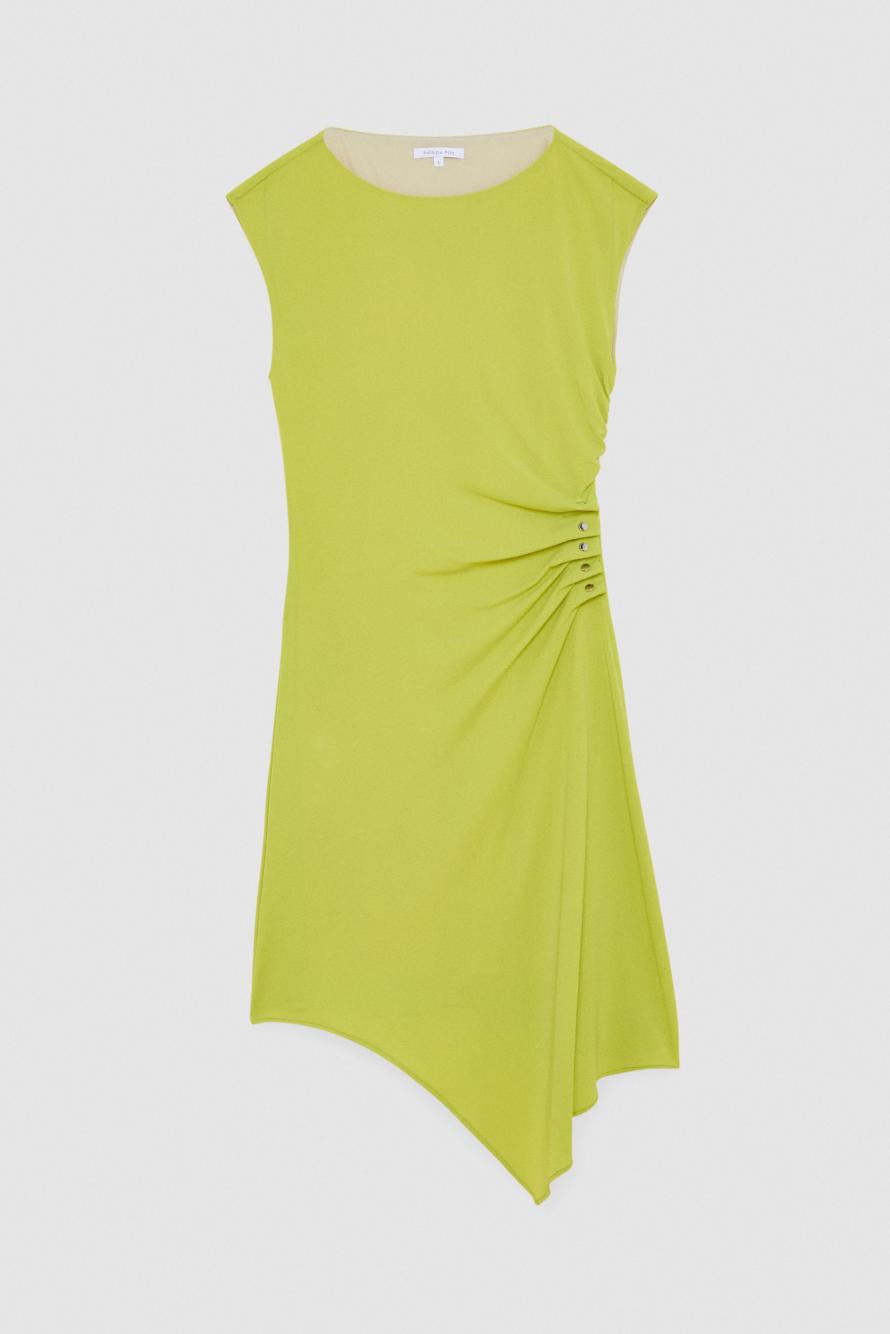 Vestito drappeggiato in jersey, Verde, Patrizia Pepe
