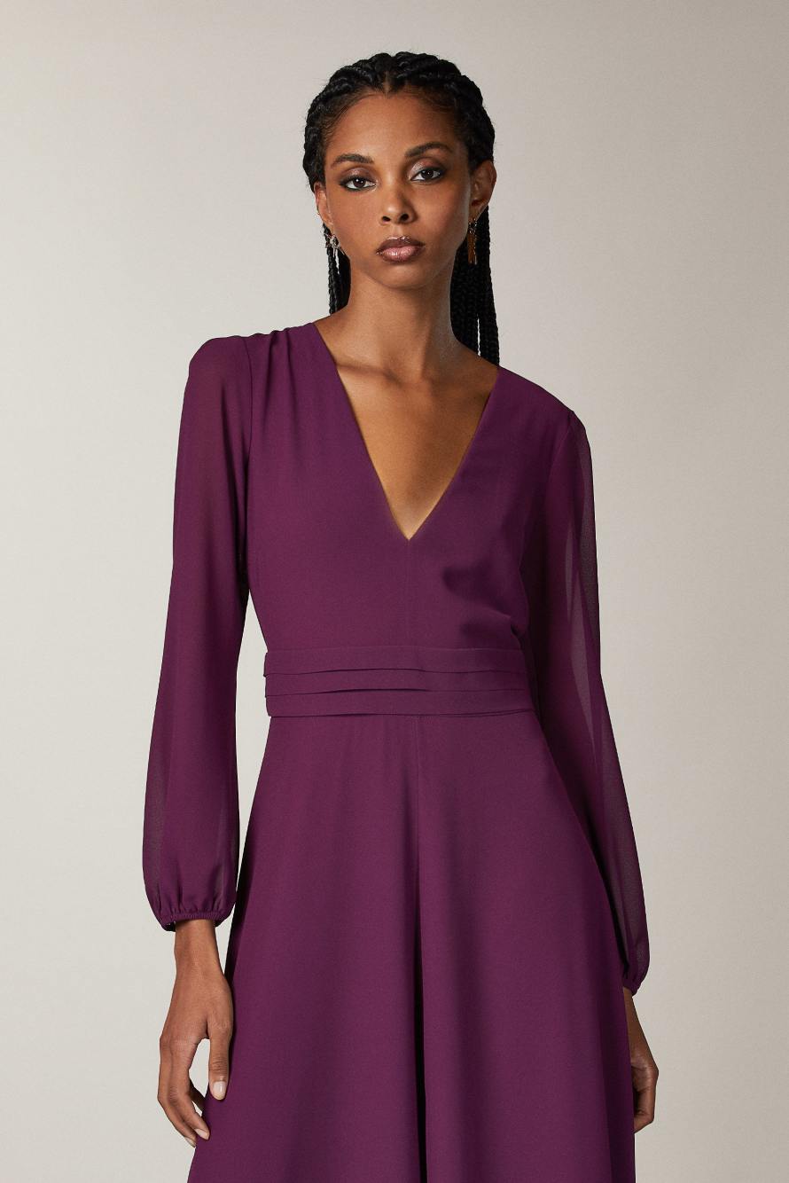 Long V-neck dress, Purple, Patrizia Pepe