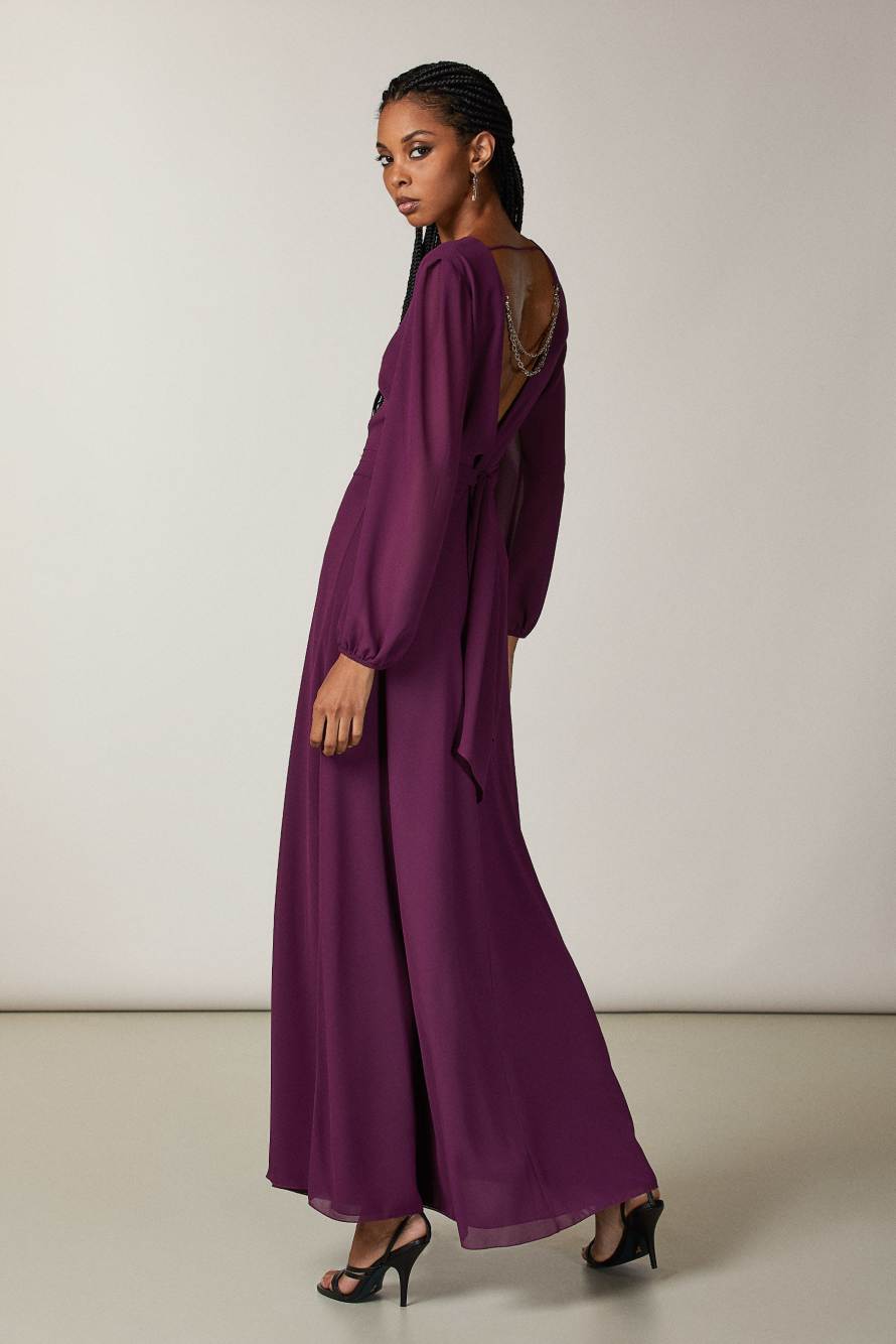 Long V-neck dress, Purple, Patrizia Pepe