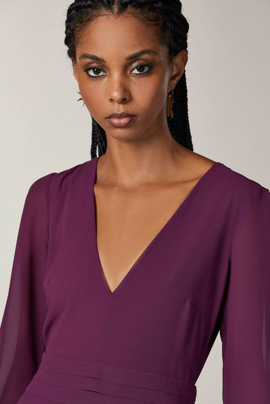 Long V-neck dress, Purple, Patrizia Pepe