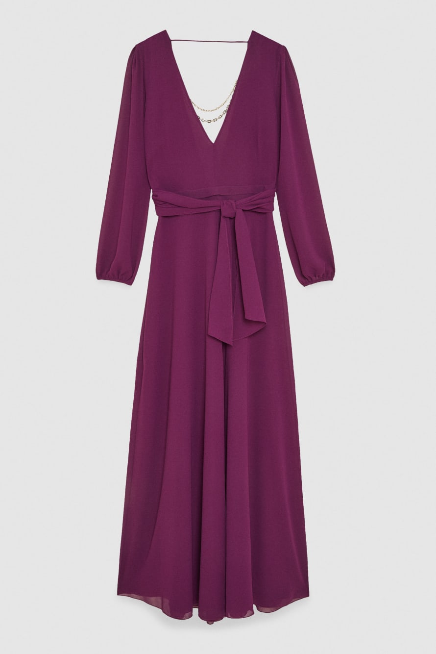 Long V-neck dress, Purple, Patrizia Pepe