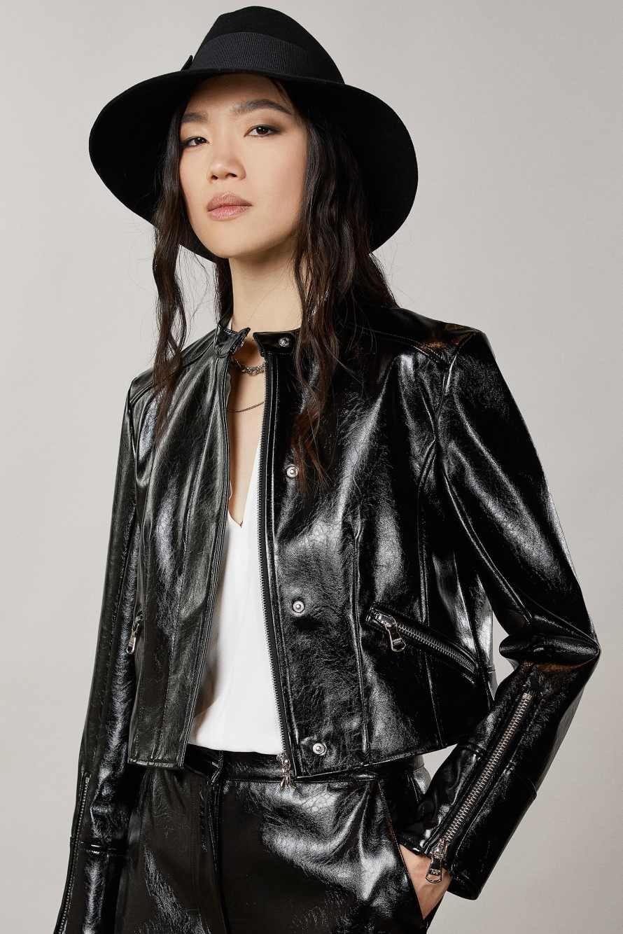 Kapelusz filcowy z szerokim rondem, Czarny, Patrizia Pepe