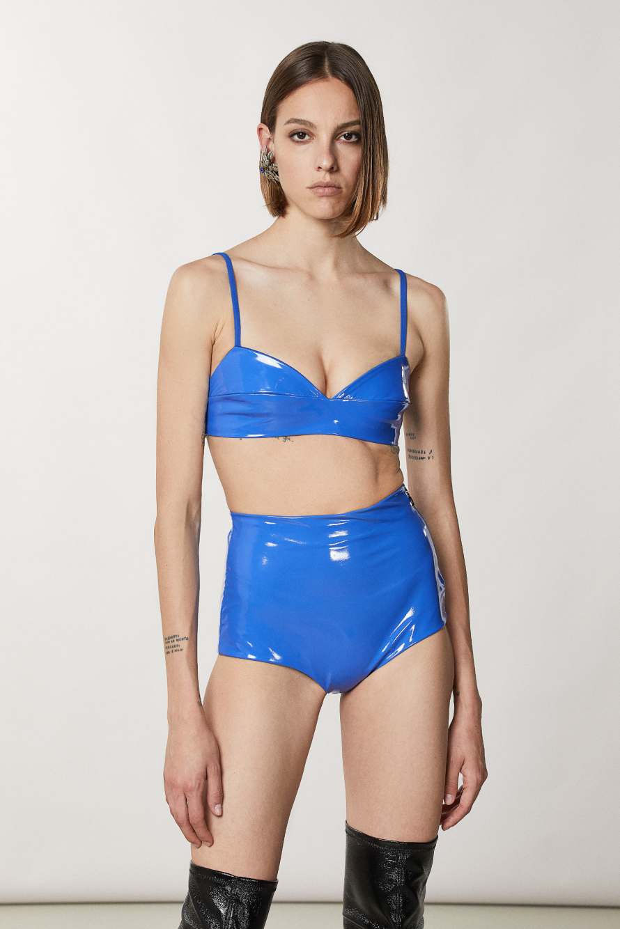 Vinyl Bra, Blue, Patrizia Pepe