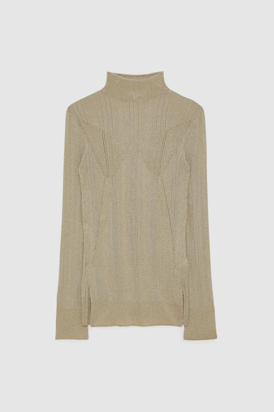Maglia in lurex leggera "ESSENTIAL", Oro, Patrizia Pepe