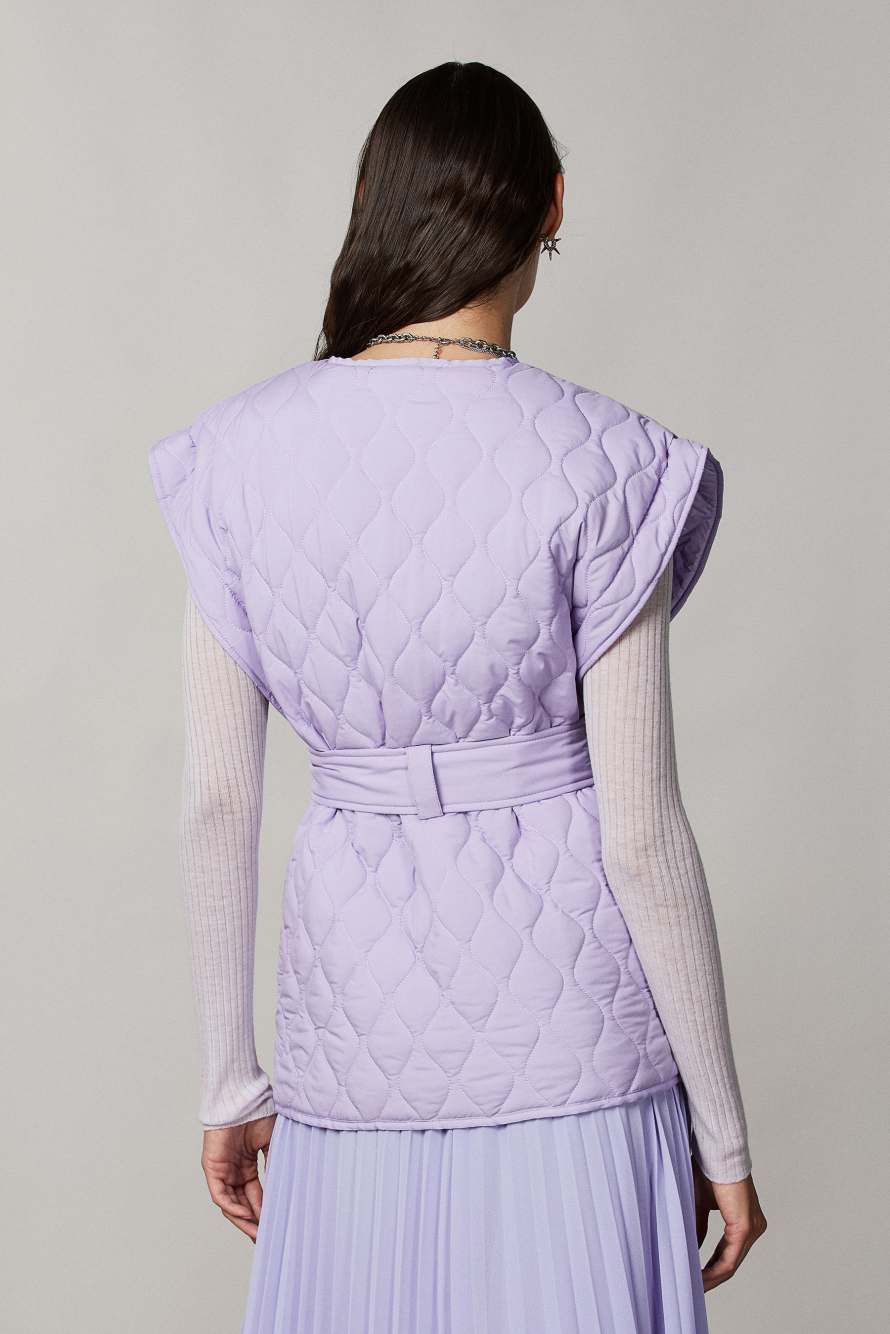 Quilted sleeveless gilet, Purple, Patrizia Pepe