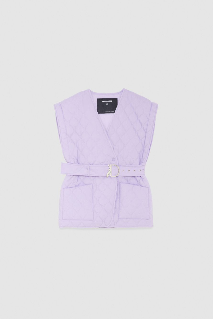 Quilted sleeveless gilet, Purple, Patrizia Pepe
