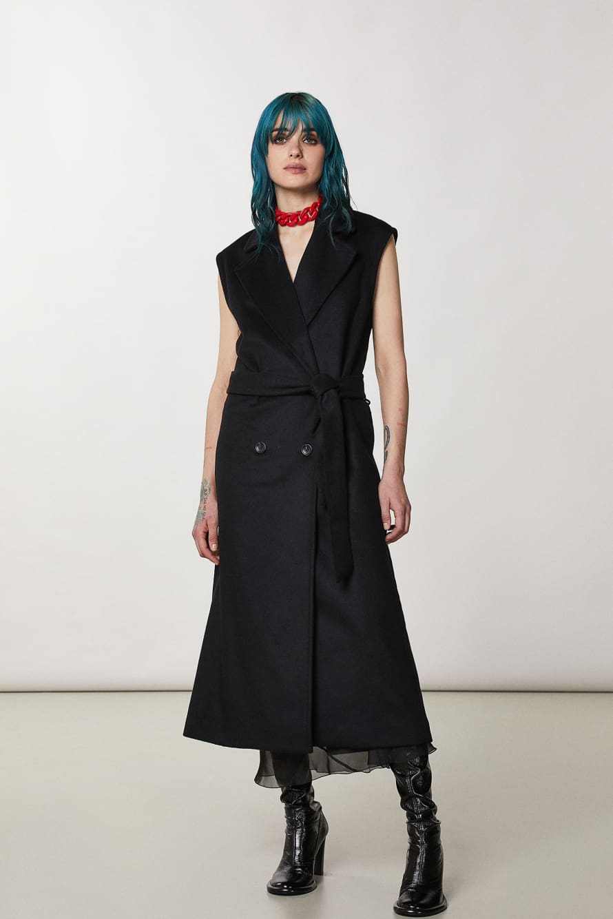 Zweireihige Weste, Schwarz, Patrizia Pepe