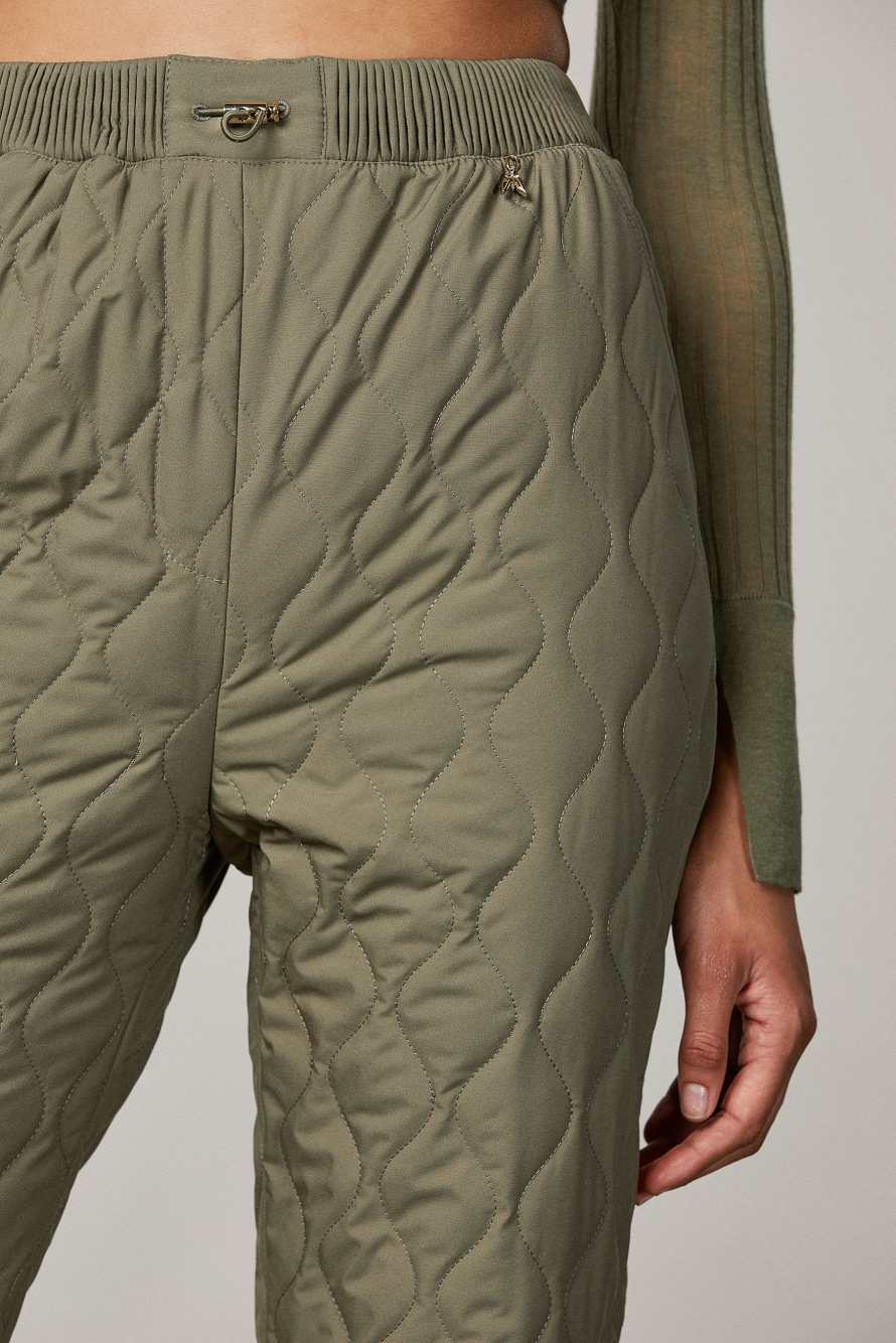 Quilted ankle-grazer pants, Green, Patrizia Pepe