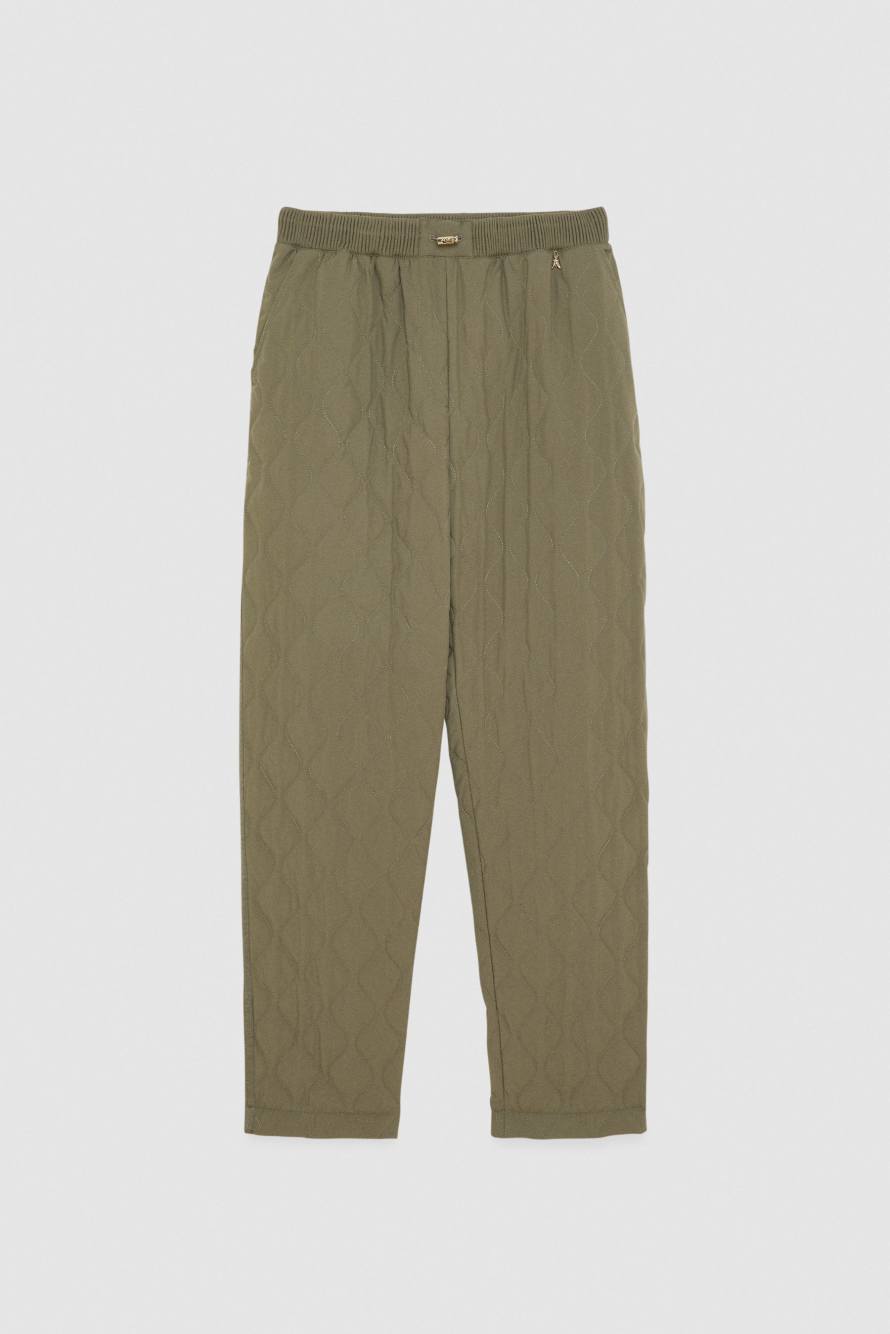 Quilted ankle-grazer pants, Green, Patrizia Pepe