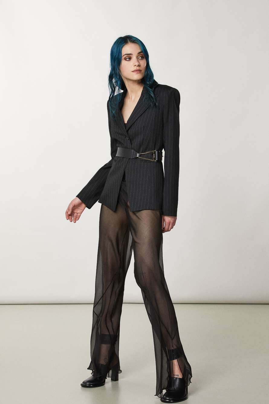 Transparent silk pants, Black, Patrizia Pepe