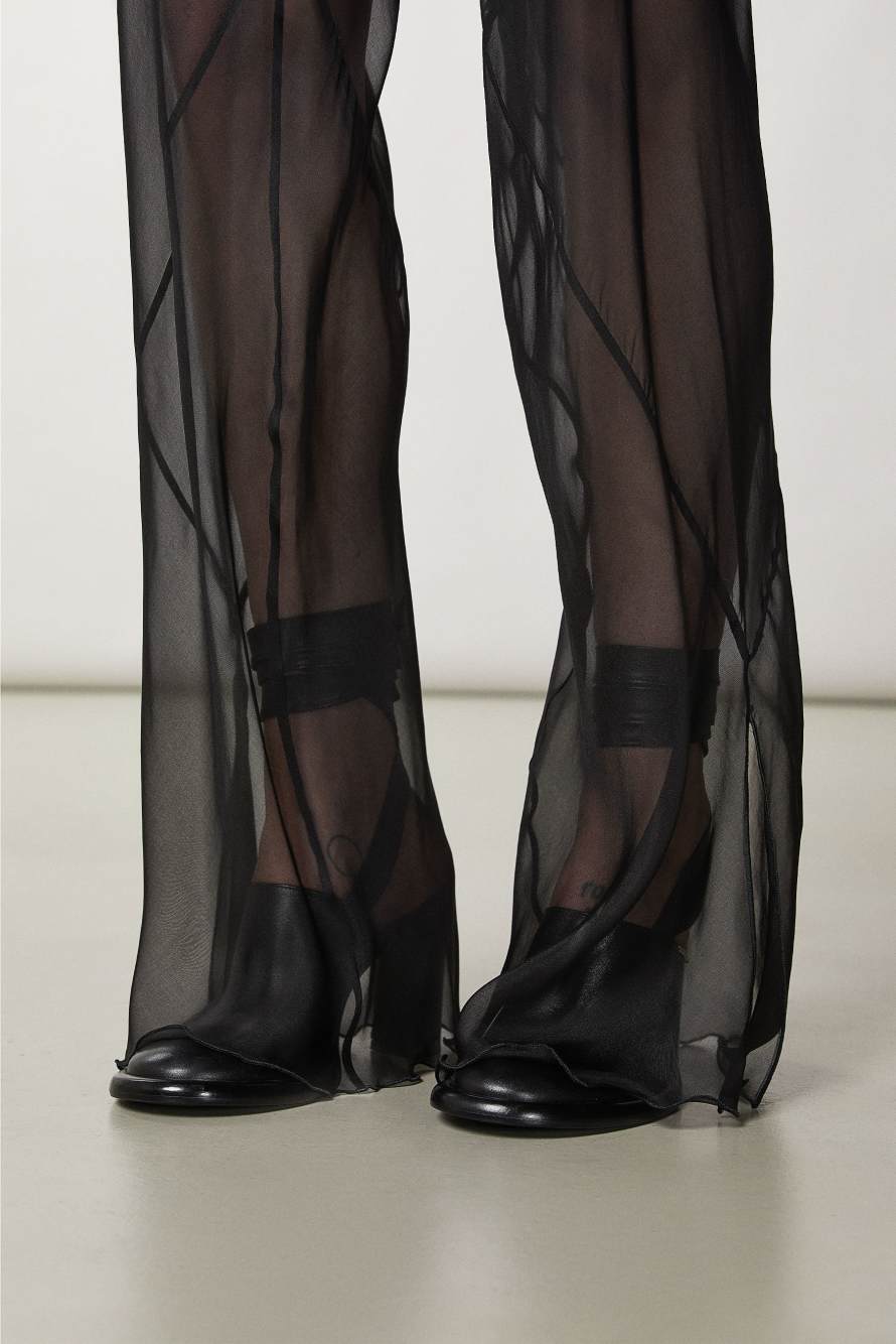 Transparent silk pants, Black, Patrizia Pepe