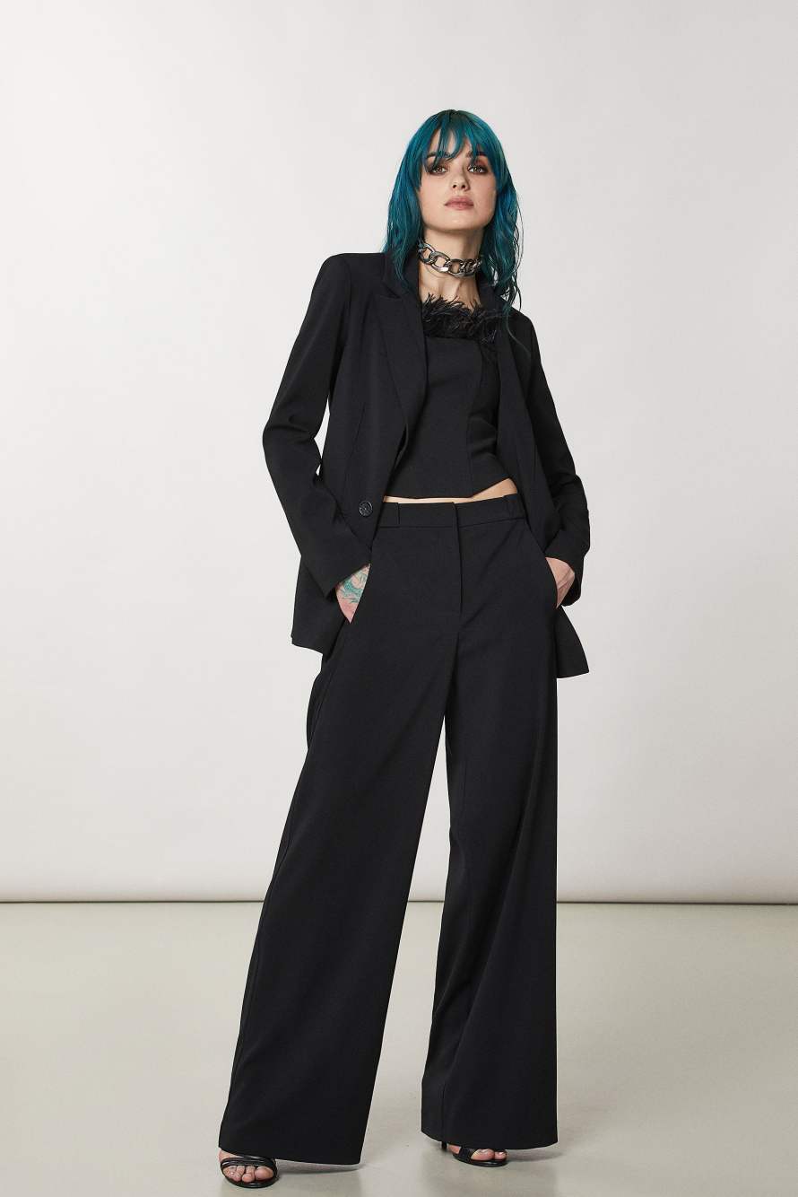 ESSENTIAL palazzo pants, Black, Patrizia Pepe