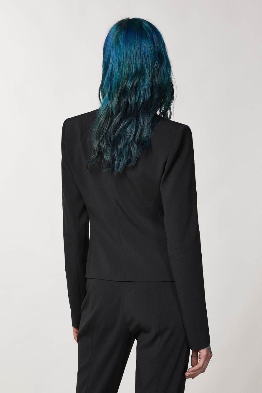 Marynarka ESSENTIAL z krepy, Czarny, Patrizia Pepe