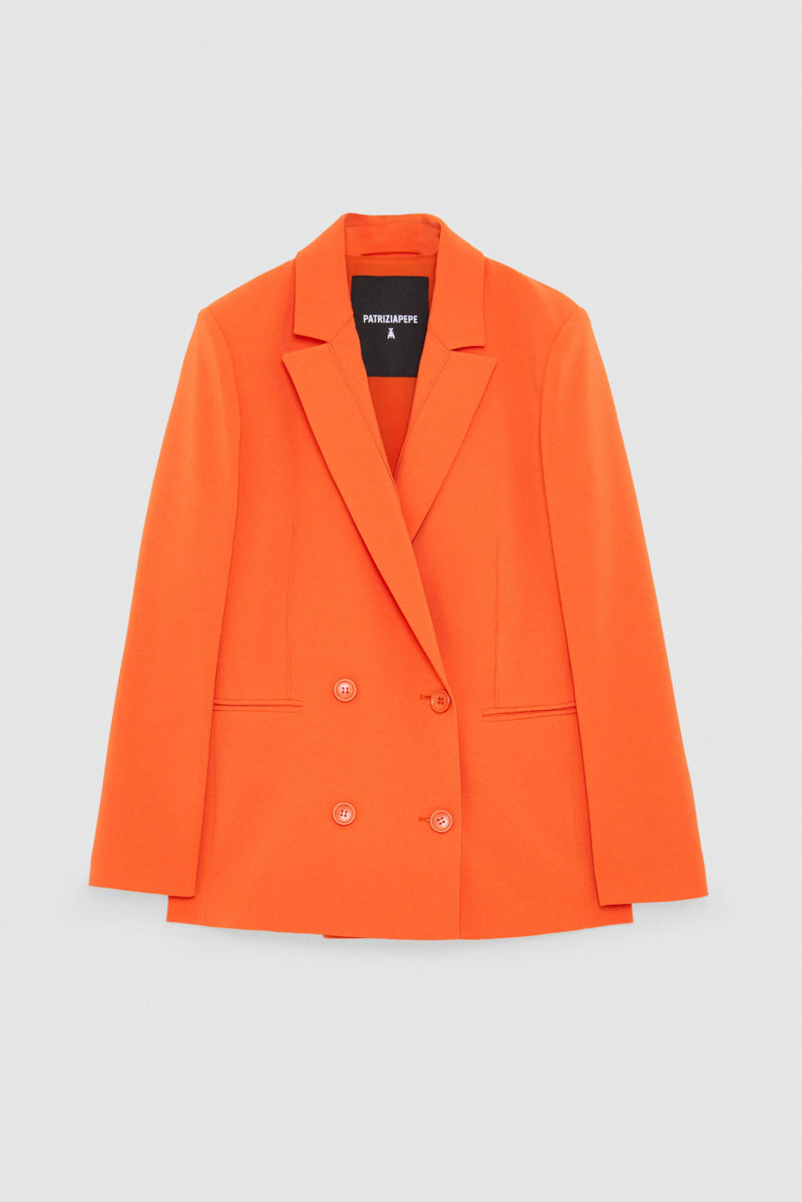 Zweireihiger Blazer ESSENTIAL, Orange, Patrizia Pepe