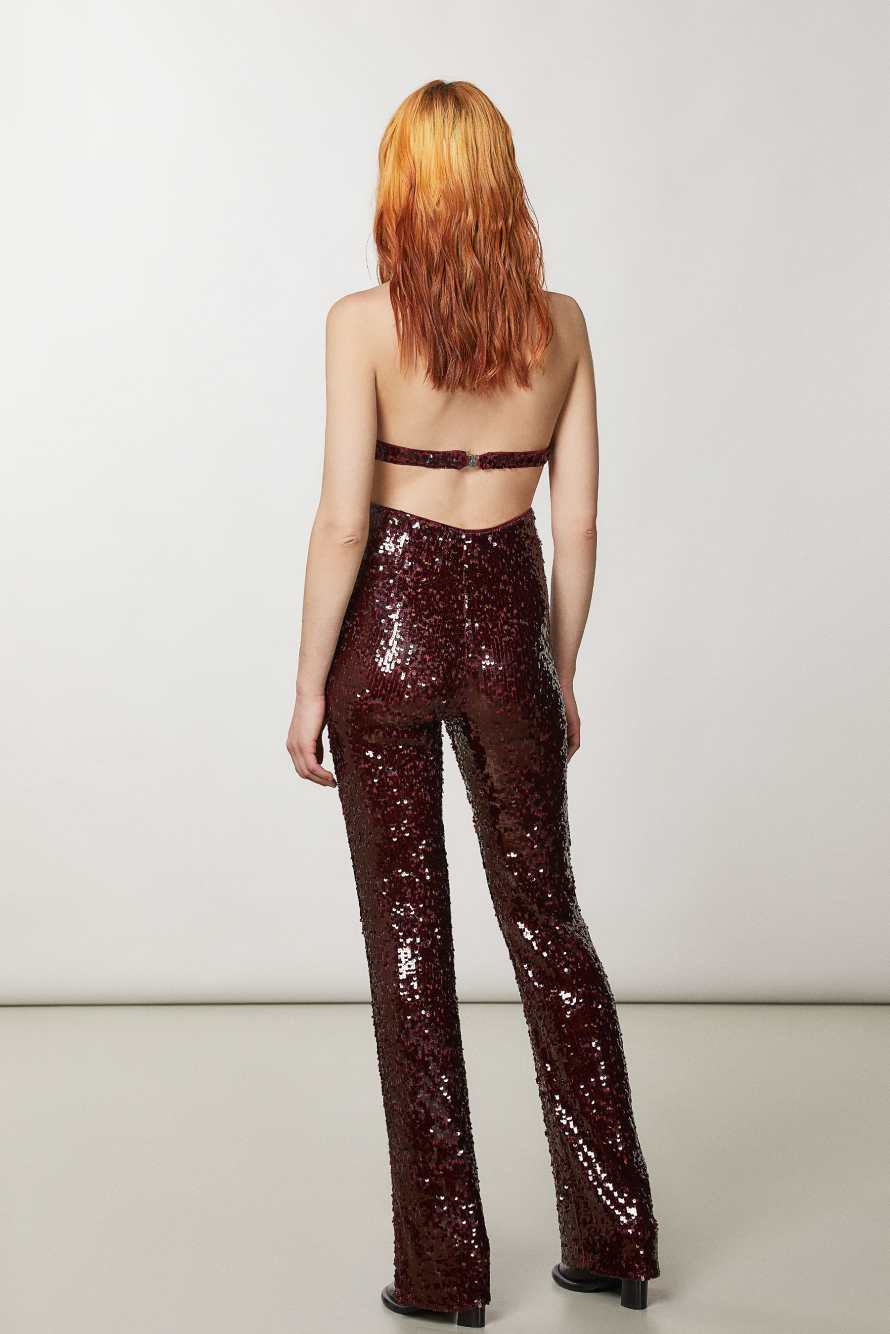 Sequin tulle jumpsuit, Red, Patrizia Pepe
