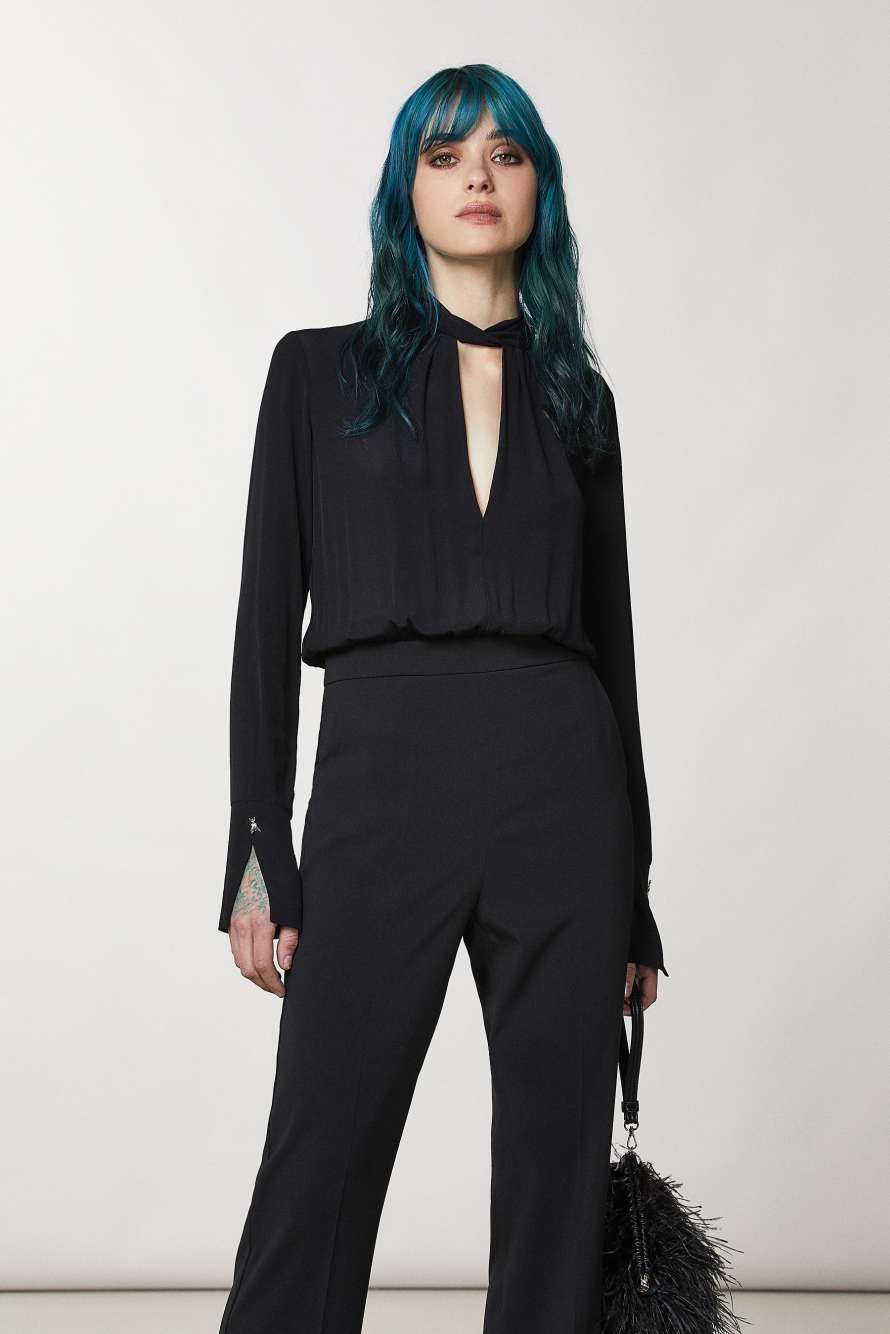 ESSENTIAL crepe jumpsuit, Black, Patrizia Pepe