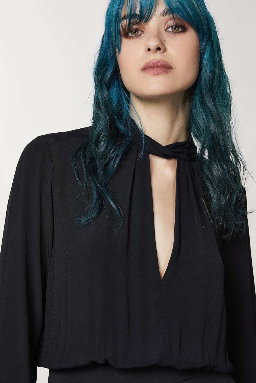 ESSENTIAL crepe jumpsuit, Black, Patrizia Pepe