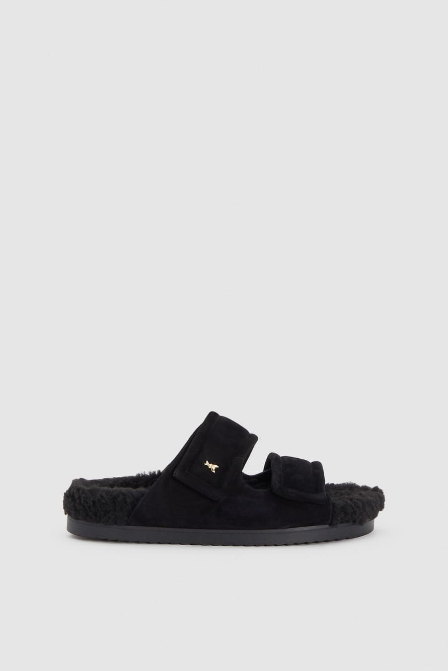 Ciabatte slippers flat, Nero, Patrizia Pepe