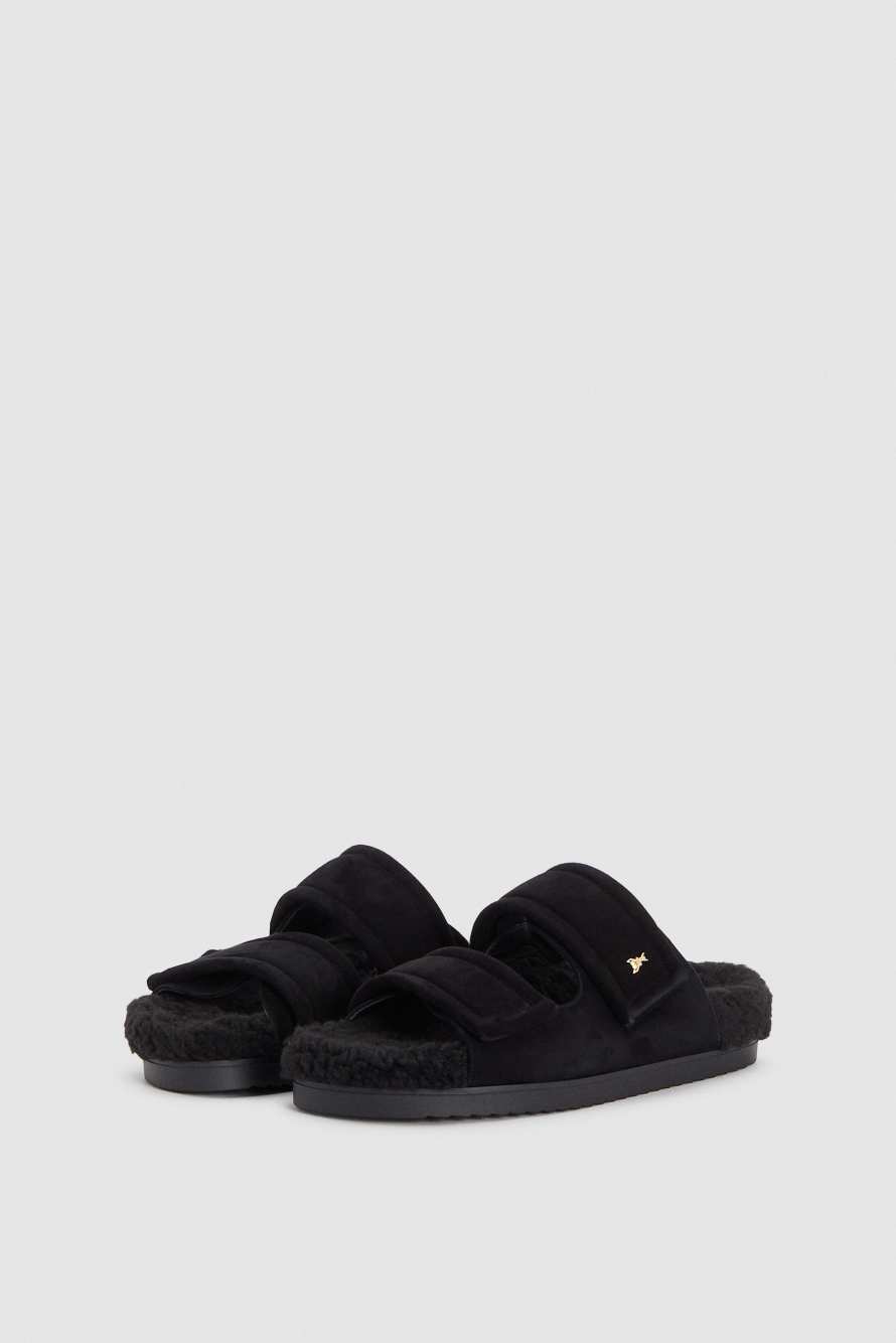 Ciabatte slippers flat, Nero, Patrizia Pepe