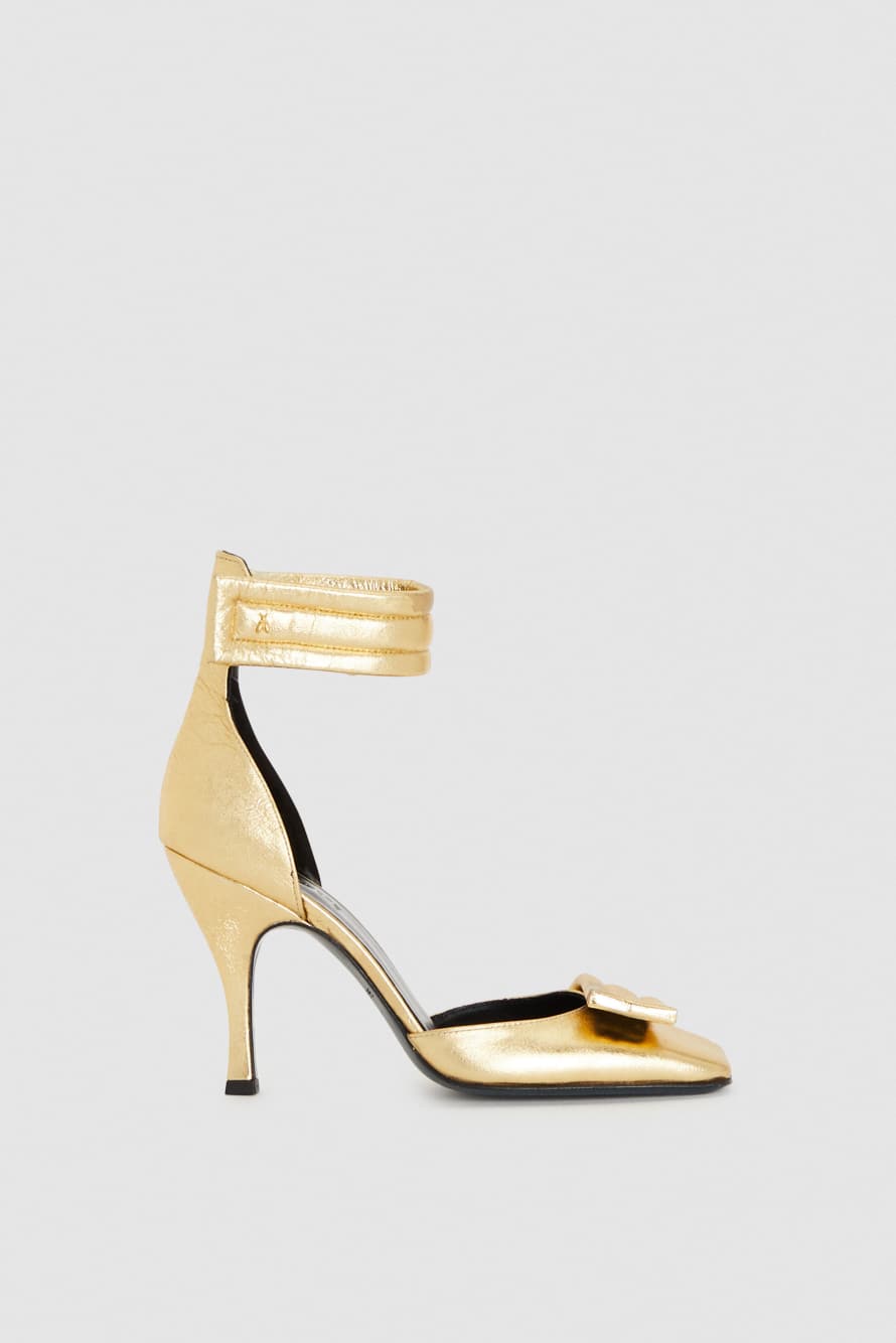 Decollet&egrave; con cinturino alla caviglia, Oro, Patrizia Pepe