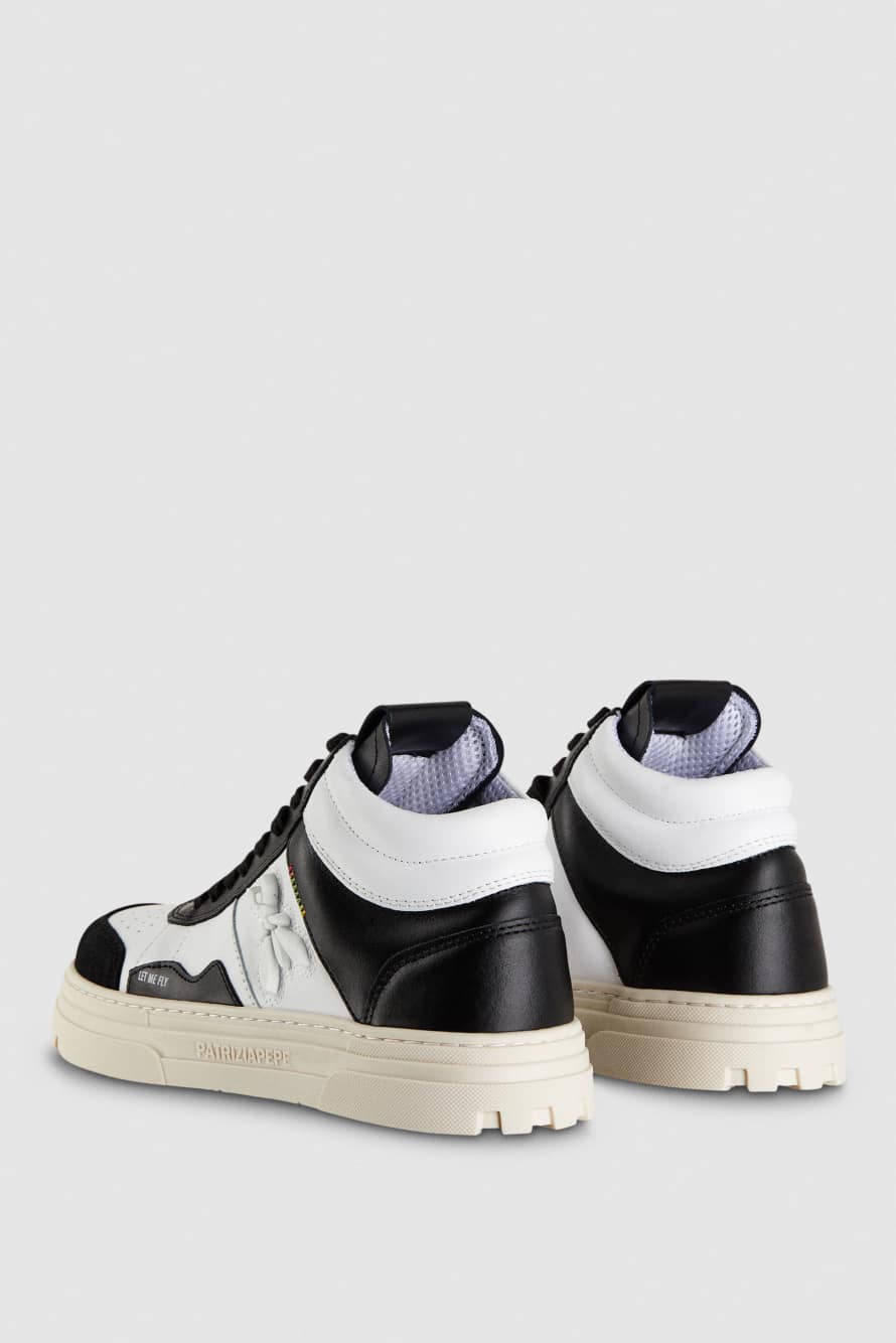 Leather high-top sneakers, Black, Patrizia Pepe