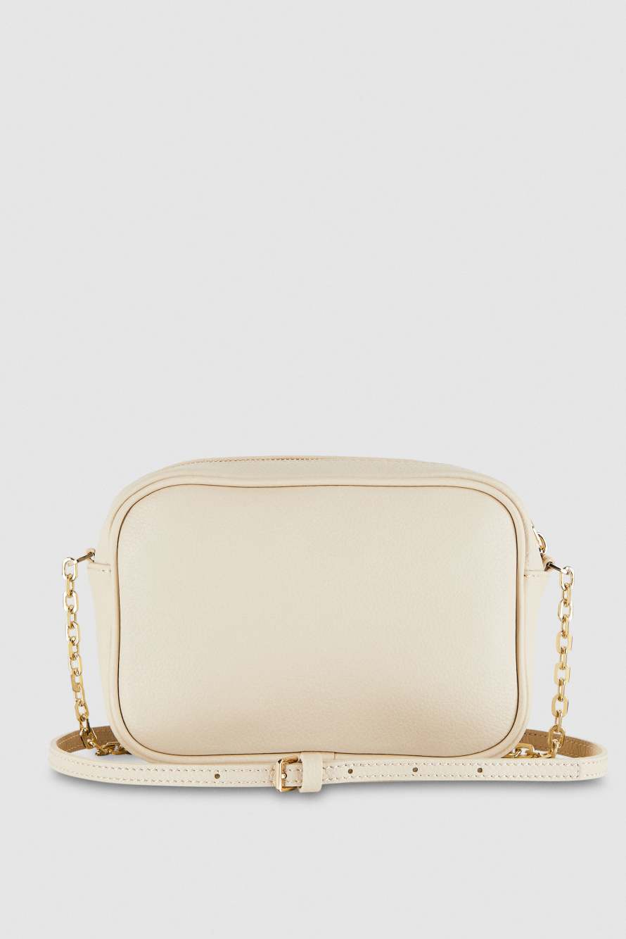 Borsa con tracolla in pelle, Beige, Patrizia Pepe