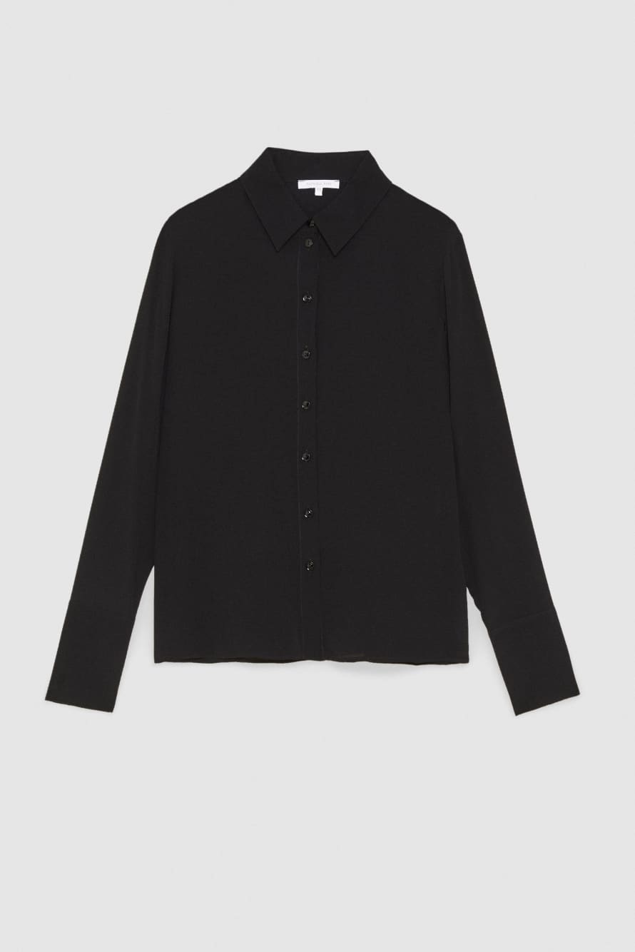 Camicia ESSENTIAL in cr&ecirc;pe, Nero, Patrizia Pepe