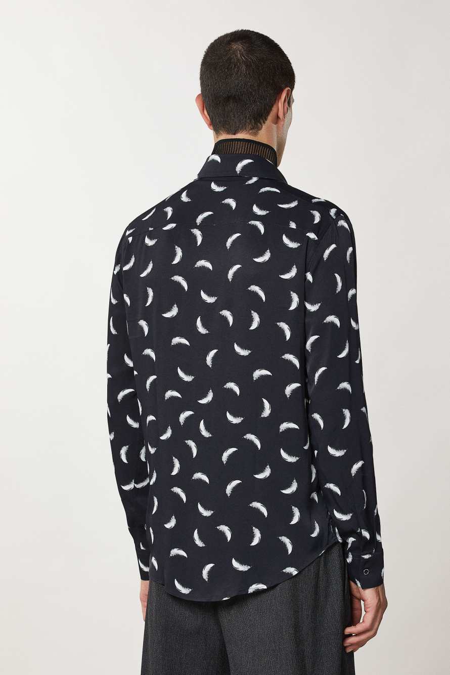 Patterned shirt with breast pocket, Black, Patrizia Pepe