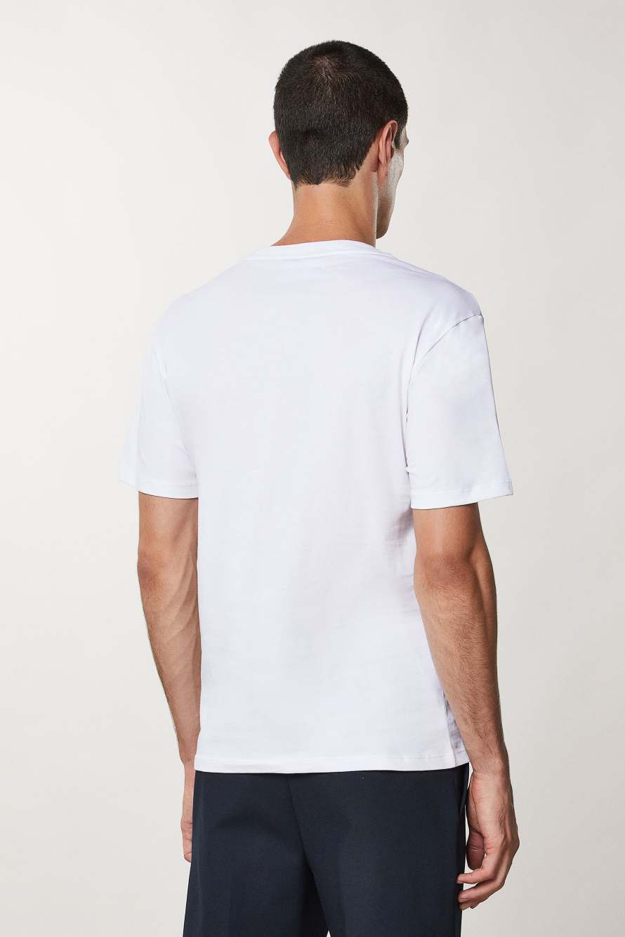 Cotton T-shirt with Feather print, White, Patrizia Pepe