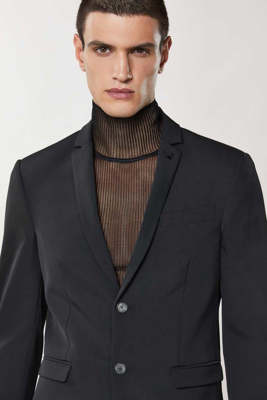 Two-button slim fit jacket, Black, Patrizia Pepe