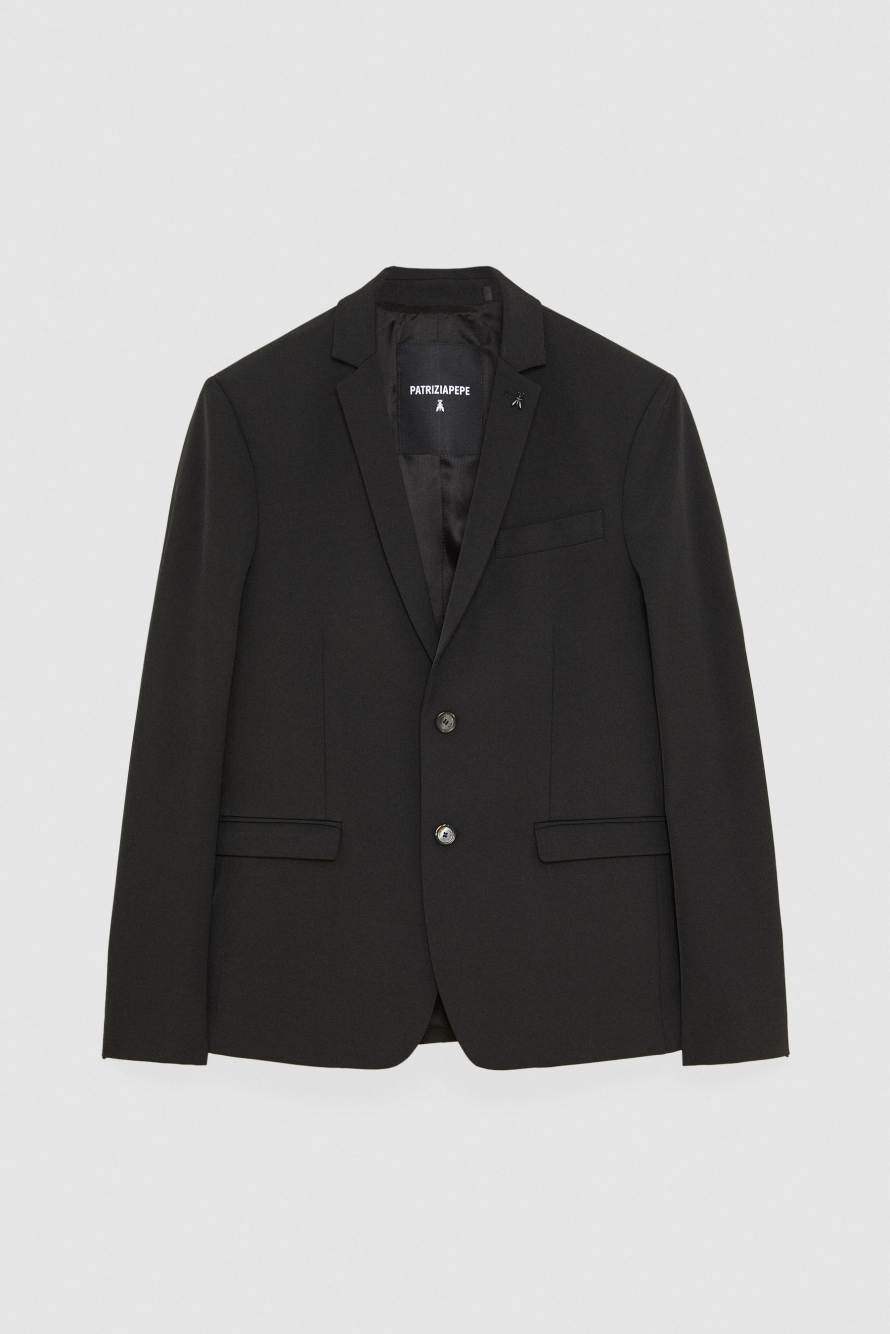 Two-button slim fit jacket, Black, Patrizia Pepe