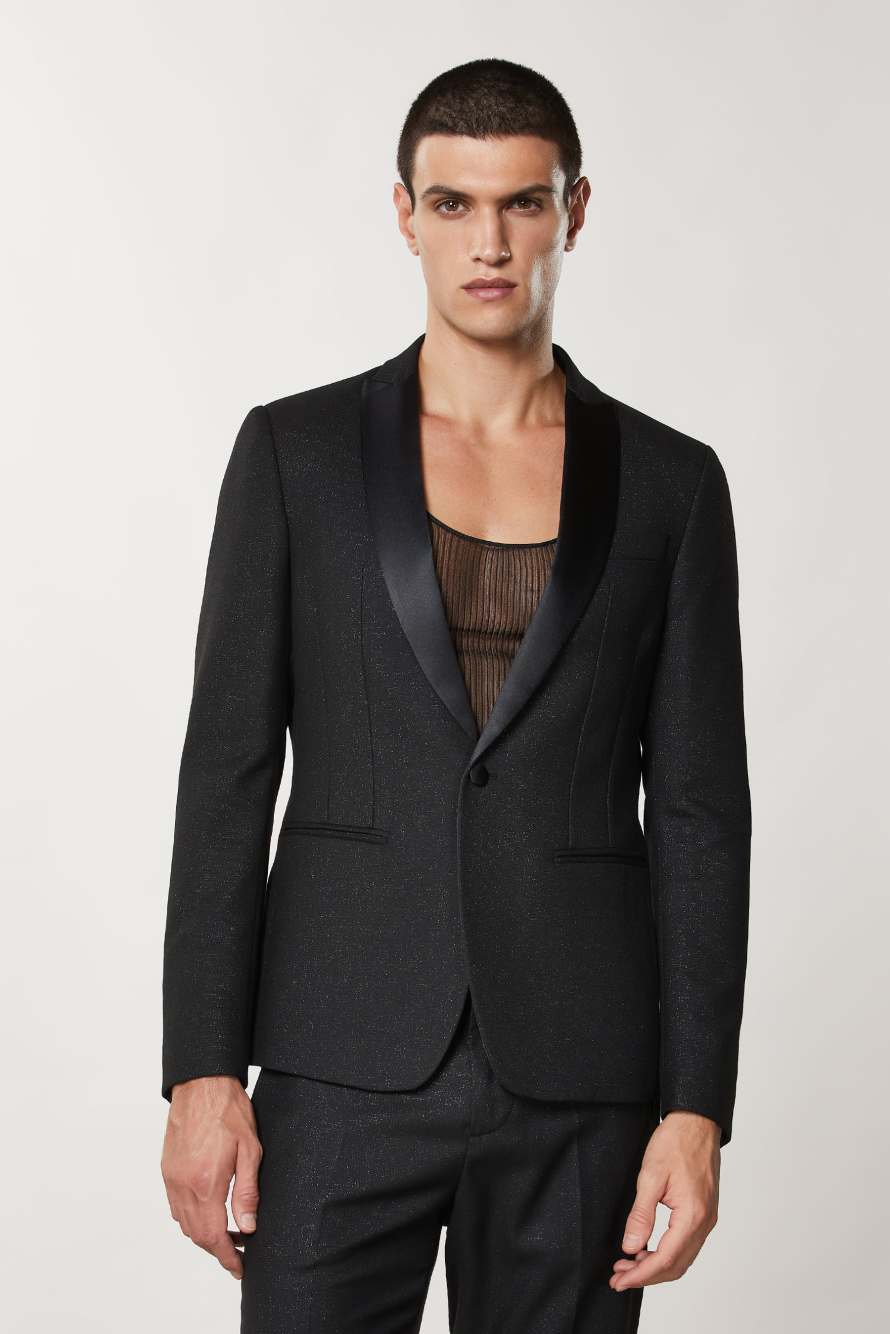 Slim fit tuxedo jacket, Black, Patrizia Pepe