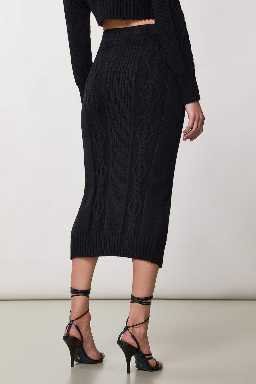 Jupe avec fente, Noir, Patrizia Pepe