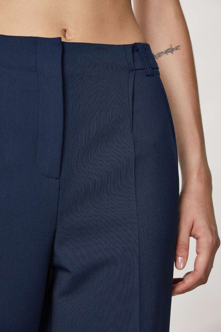 Essential palazzo-fit pants, Blue, Patrizia Pepe