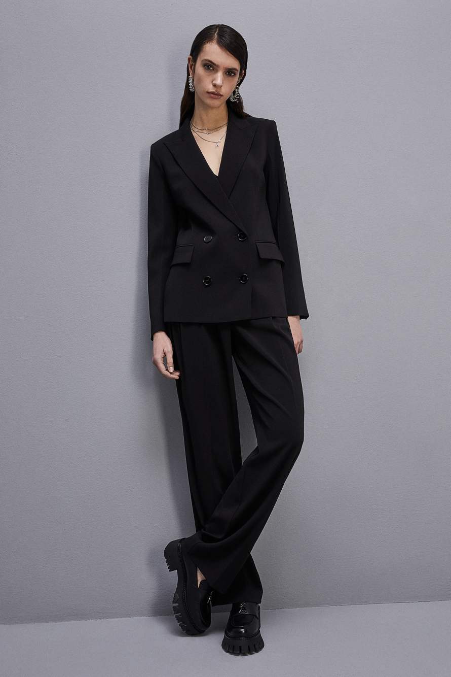 Giacca doppio petto Essential, Nero, Patrizia Pepe