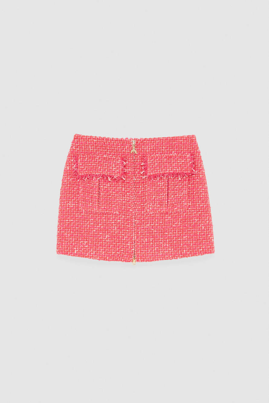 Minigonna in tweed con zip, Rosso, Patrizia Pepe