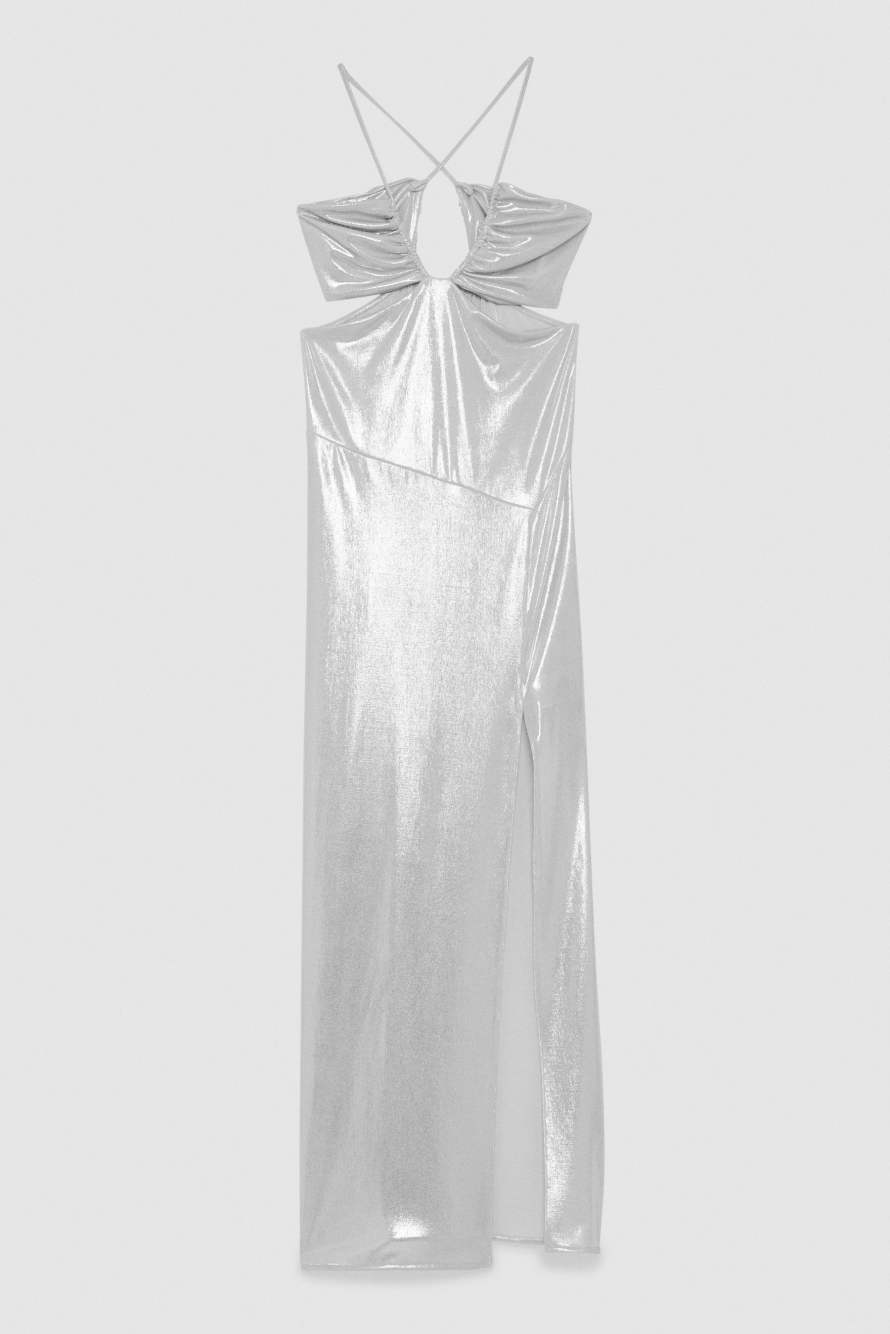 Abito cut-out smanicato in Jersey laminato, Bianco, Patrizia Pepe