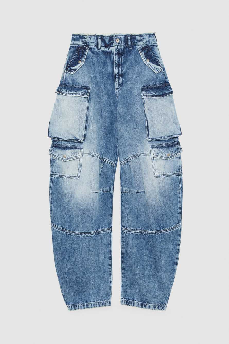 Denim cargo pants, Light Blue, Patrizia Pepe