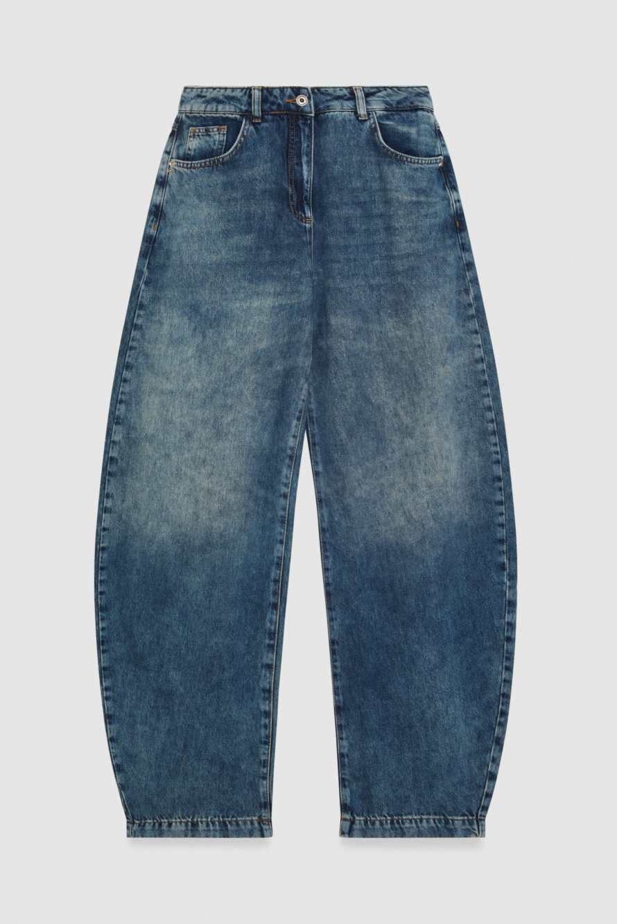 Ballonhose aus Denim mit niedrigem Bund, Hellblau, Patrizia Pepe