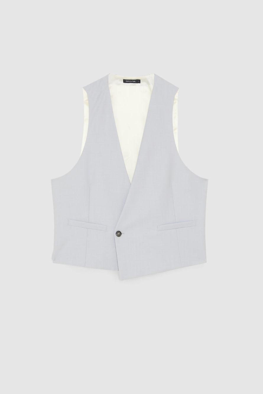 Gilet avec poches en laine stretch, Gris, Patrizia Pepe