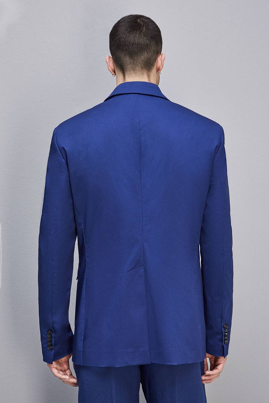 Two-button cotton twill jacket, Blue, Patrizia Pepe