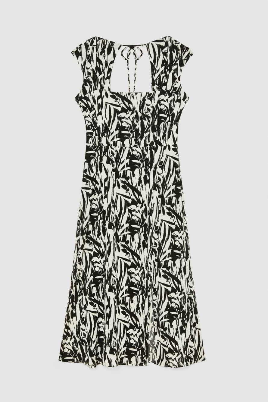Patterned jersey midi dress, Black/ White, Patrizia Pepe